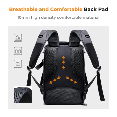 K&F CONCEPT Camera Backpack,25L Large Capacity Camera Bag for Photographers | Raincover, 15.6 Inch Laptop Compartment, Compatible for Canon/Nikon/Sony/DJI Mavic Drone, B10 - color: 01-black-grey, size: 25L