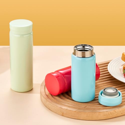 10oz Mini Water Bottle Stainless Steel Thermos Small Flask - Insulated Vacuum, Leak Proof, Keeps Drinks Hot/Cold - Ideal for Coffee, Tea, Water - Light green - color: Light Green, size: 9.5 Ounces