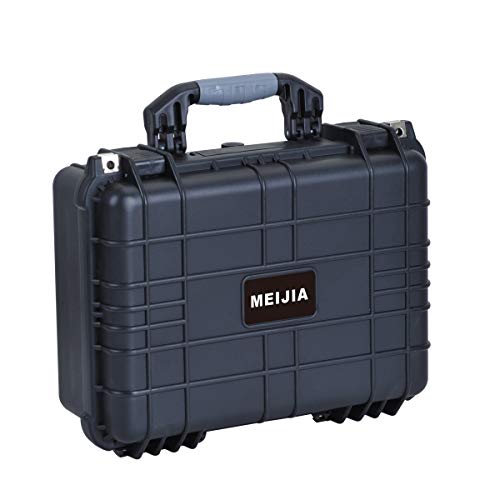 MEIJIA All Weather IP67 Waterproof Hard Camera Case,Hard Protective Case,Hard Case with Customizable Foam,Fit Use of Drones,Camera,Equipments,Pistols(Black,15.98x12.99x6.85inches) (Pack of 2) - color: Black, size: 15.98x12.99x6.85inches (Pack of 2)