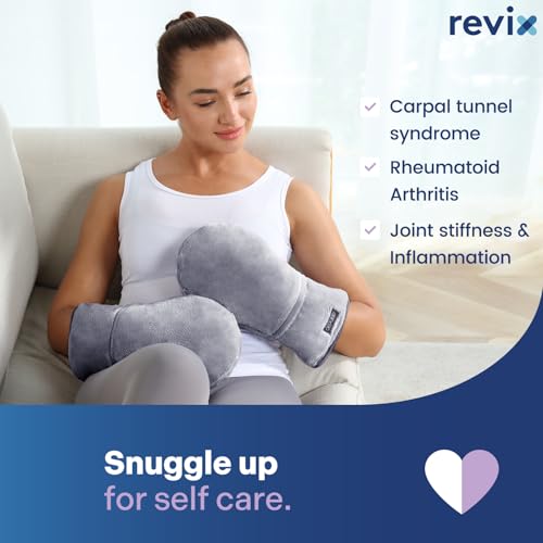 REVIX Heated Mitts for Hand Therapy, Microwavable Hand Warmer for Women and Men, Microwavable Therapy Mittens Unscented Hands Muff | Soft Hand Warmer Mittens with Moist Heat Therapy, Reusable Microwave Heating Comfort for Fingers, Hands and Wrists, 1 Pair