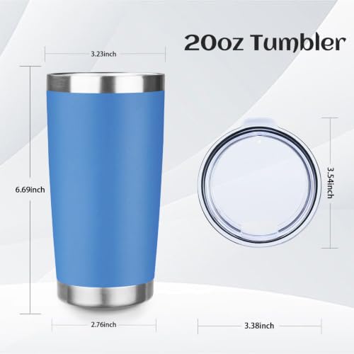 StarSpeed 20oz Stainless Steel Travel Coffee Tumbler,Light Blue - color: Light Blue