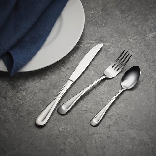 Oneida Silverware Set For 8, Satin Sand Dune 45-Piece Everyday Flatware Set with Serving Utensils,Service For 8, 18/0 Stainless Steel Silverware, Knives Spoons and Forks (Silver, 45 Piece) (Pack of 3) - size: 45 Piece (Pack of 3), style: 45-Piece Flatware