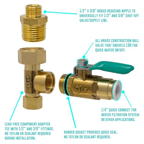 Metpure Ice Maker Refrigerator Water Line Kit, 25 ft x 1/4" - size: Fridge Install Kit - 1/4" Valve & Supply Line