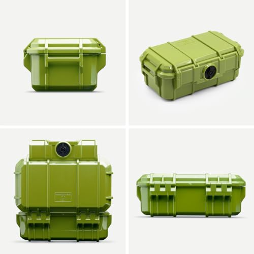 Evergreen 57 Waterproof Dry Box Protective Case with Pick & Pluck Foam - Travel Safe/Mil Spec/USA Made - for Cameras, Phones, Hiking, Boating, Water Sports, Action Cams (Green) - color: Green