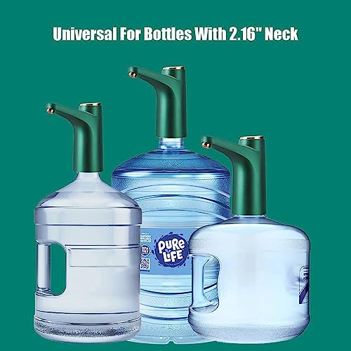 Water Bottle Dispenser,Automatic Drinking Water Pump, Portable Water Bottle Pump for Universal 3, 4 and 5 Gallon USB Electric Charging and Automatic Off Switch Green - color: Green