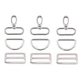 Goyunwell 1-1/2 inch Swivel Snap Hooks & D Rings Tri-Glide Silde for Bag | Purses Handbag Backpack Shoulder Bag Dog Collar Webbing Pet Leashes Keychain Lanyard Strap Craft Making Metal Buckles 5 Sets - color: Silver, size: 1-1/2 inch