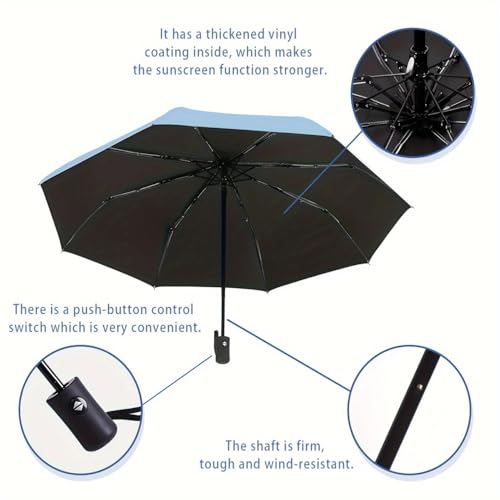 Umbrellas Windproof Travel, Light Portable and automatic Folding Rain Umbrella, All-weather UV protection,Waterproof Canopy - Fits Car & Backpack - color: Pink