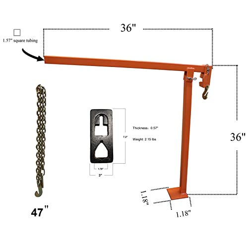 T Post Puller Fence Post Puller Heavy Duty Fence Post Puller with 47" Lifting Chain & T Post Puller Plate Puller T Post Puller for Round Fence Posts T Stakes Sign Post & Tree Stump