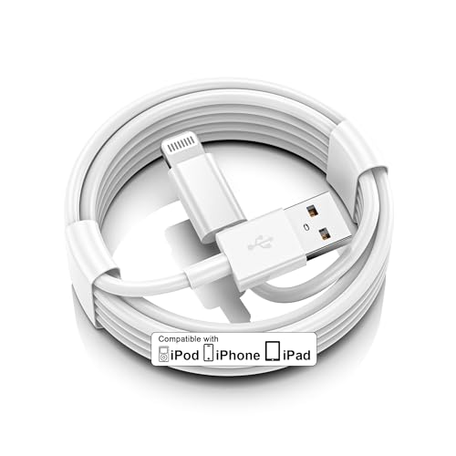 iPhone Car Charger Cord, USB to Lightning Cable for CarPlay, 3FT White | For Apple iPhone 14/13/12/11 Series, USB A to Lightning Charging Cable, Fast Charging and Data Transfer - color: White, size: 3FT