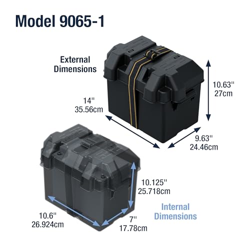 Attwood Group 24 Vented Marine Battery Box | Protects Group 24 batteries with secure vented marine-grade storage - size: Group 24 Batteries, style: PowerGuard 24 - Vented