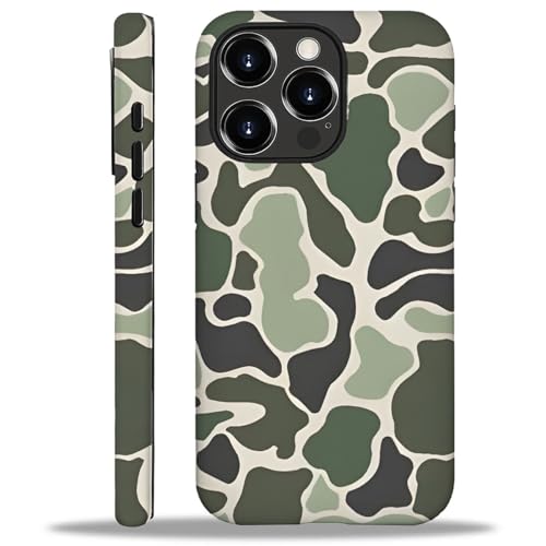 SmaMZ for iPhone 16 Pro Max Case, T2 Army Green Camo Shockproof Rugged Cover Dual Layer Soft TPU Hard PC Bumper Case Design for iPhone 16 Pro Max - color: Army Green Camo