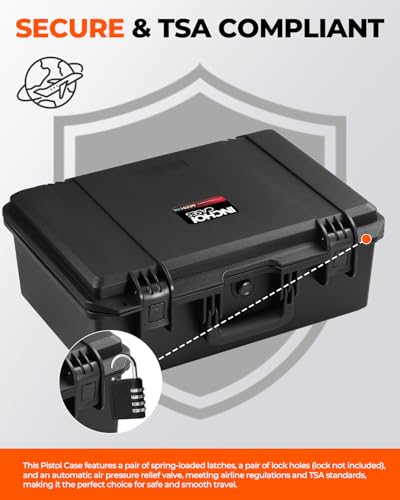 Pistol Case for Multiple Handguns, 3 Foam Types & Multiple Layout Available, Firearm Travel Carrying Case Fits Glock, Beretta, S&W, Waterproof Gun Box - color: Hold 7 Guns (4+3 Layout), size: Standard Foam