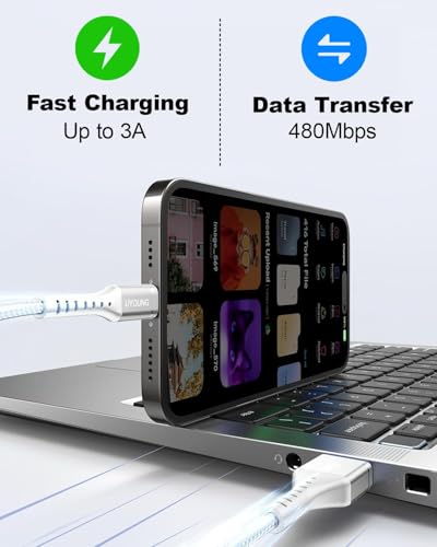 Multi Charger Cord, 3 in 1 Charging Cable Phone Charging Cord 6FT, 2 Pack - color: Silver, size: 6FT, style: USB A to Multiple Connectors