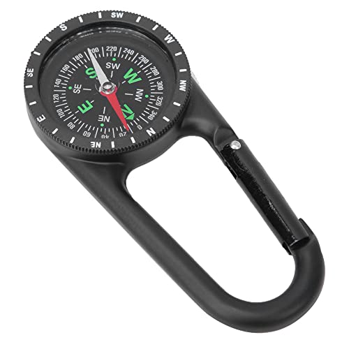 Carabiner Clip On Compass Hiking,Mini Compass,DC40T Zinc Alloy Portable Carabiner Compass with Graduated Ring Outdoor Hiking Camping Navigation Tools