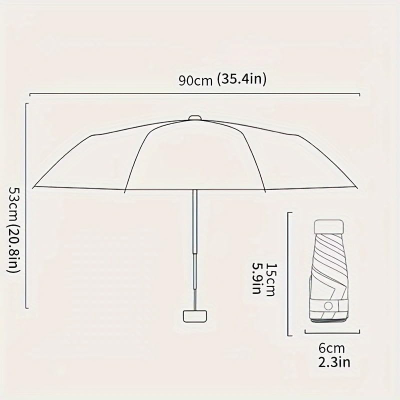 Mini Travel Sun Umbrella for Purse, UPF 50+ with Case | 7.1 in folded, 35.4 in canopy, manual lift, black UV-blocking interior, compact for purses, travel, sun and light rain - color: Purple