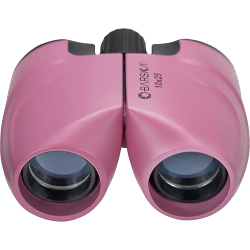 Barska Colorado 10x25 Compact Binoculars – Lightweight Pink Binoculars with BK-7 Porro Prisms, Fully Coated Optics, Center Focus, Ideal for Hiking, Bird Watching & Travel