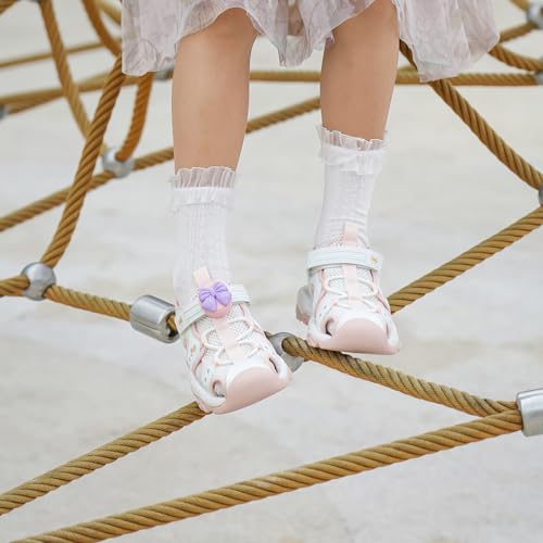 2 Pack Kids Shoe Holder for Airtag 2nd & 1st - Waterproof Cute Pink Shoe Clips Tracker Case for Girls (Small Bows)