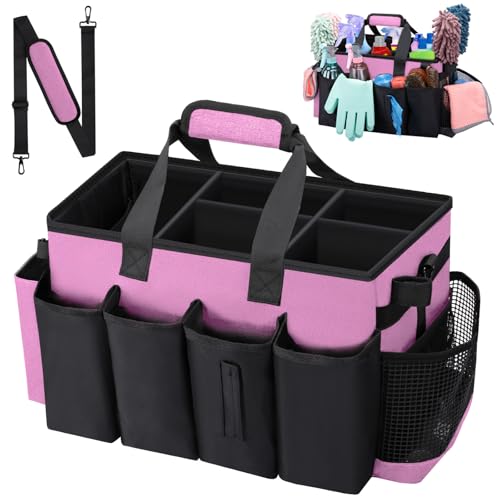 Wearable Large Cleaning Caddy Bag for Housekeepers (Pink) - color: Pink, size: Cleaning Bag
