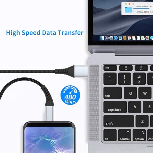 Short USB to USB C Cable 2 Pack, 0.5ft USB C Cable Braided, Short 6 inch USB-C Cable 3A Fast Charging for iPhone 17 16 15 Samsung Galaxy S25 S24 S23 - color: Black, size: 6 Inch