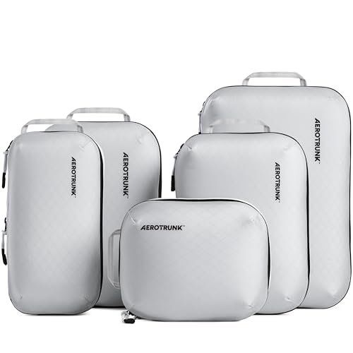 Ultralight Compression Packing Cubes for Travel, 6-Pack, Light Grey - color: Light Grey, size: 6-Pack