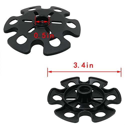 MEETOOT 6pcs Rubber Pole Tip Protectors Trekking Pole Mud Snow Baskets, Replacement Accessory for Ski Pole, Black - style: Big