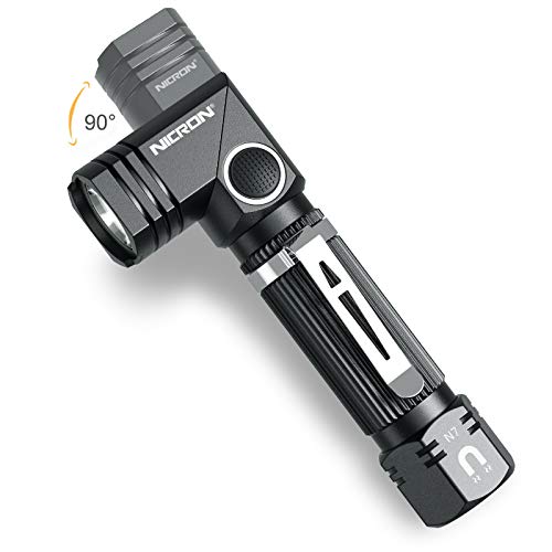 NICRON Flashlight, N7 600 Lumens Tactical Flashlight, 90 Degree Ip65 Waterproof Led Mini Flashlight 4 Modes- Best High Lumens are for Camping, Outdoor, Hiking （Not Including Batteries） Gift - color: N7