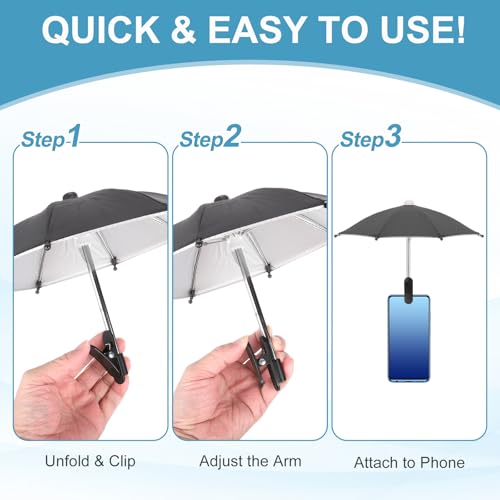 Phone Umbrella - Adjustable Cell Phone Umbrella Sun Shade with Stable Clip Universal Mini Cellphone Shade Cover for Beach/Pool/Outdoor, Green - color: Green