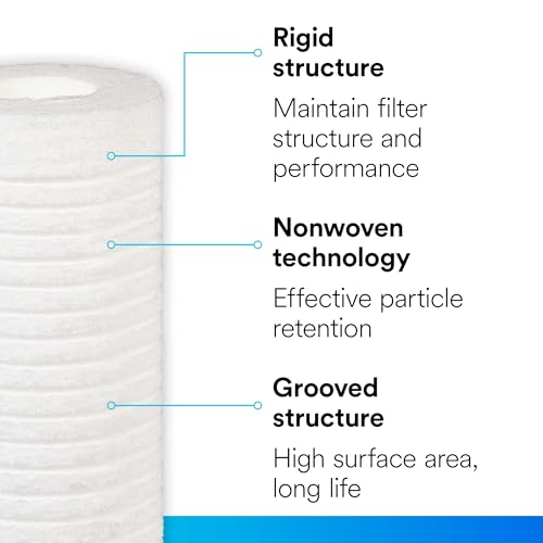 Filtrete Standard Capacity Whole House Grooved Water Filter, 5 Microns, Universal Filter, Sump Style Drop-In Filter, 2-Filters (4WH-STDGR-F02) - size: 2 Count (Pack of 1), style: 4WH-STDGR-F02