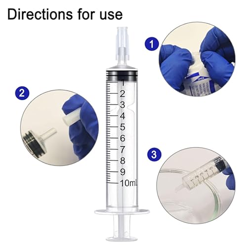 20 Pack 10ml Syringe for Liquid Without Needle,Syringe with Cap,Individually Wrapped,Measurement for Scientific Labs,Measuring Liquids,Pet Feeding,Oil or Glue Applicator (A 20 Pack 10ml) Straight Mouth - size: A 20 Pack 10ml
