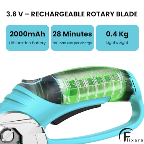 Cordless Electric Scissors 3.6V – Rechargeable Rotary Blade Cardboard Cutter with Safety Lock, Ergonomic Grip & USB Charging – Perfect for Cardboard, Fabrics, Leather & DIY Projects - Blue - color: Blue