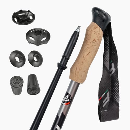 Fizan Adventure Trekking Poles – Ultralight, Backpacking, Thru Hiking Poles, Adjustable, Collapsible, Customized Fit, Cork Grips, Aluminum Walking Sticks