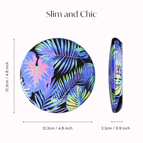 Fancii Taylor LED Lighted Compact Travel Mirror, Rechargeable, 10x /1x Magnifying, 3 Light Settings - Best for Makeup, On The Go Touch-Ups, Grooming (Neon Oasis) - color: Neon Oasis