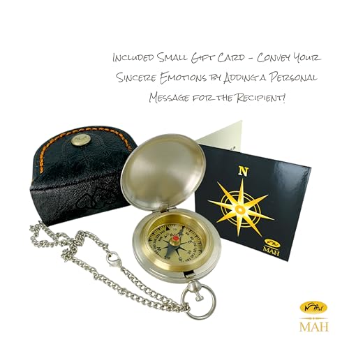 Brass Compass Gift – Push Button Compass Keepsake Gift for Son, Boys, Men, Graduation Gift, Birthday Gift Idea, Inspirational Motivational Gift for Him, Unique Gift Idea, Collectible Desk Decor - style: Brass Compass Gift – Nickel Edition 3