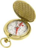 Brass Waterproof Golden Keychain Compass - Vintage Antique Design for Kids, Boy Scouts & Hiking - Survival Orienteering & Navigation Gear