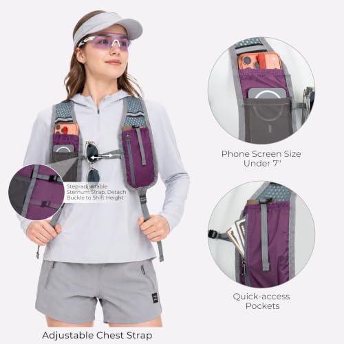 20L Small Hiking Backpack for Women Men, Lightweight Packable Daypack | Water-Resistant Fabric, Quick Access Pocket, Adjustable Strap, Foldable Day pack for Camping, Cycling, Travel (Purple) - color: Purple