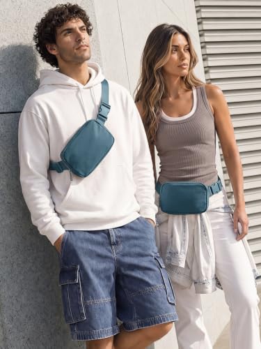 ODODOS Unisex Mini Belt Bag with Adjustable Strap Small Fanny Pack for Workout Running Traveling Hiking, Blue - color: Blue