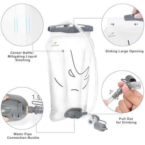 N NEVO RHINO Hydration Bladder 1.5L-3L Kit, Water Bladder for Running Vest - color: 1.5L-White