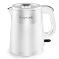 0.8L Portable Stainless Steel Travel Electric Kettle, Double Wall | White. Small Capacity, Cool Touch Double Wall Stainless Steel, Fast Boil, Auto Shutoff & Boil Dry Safety, 2-Year Warranty - color: White
