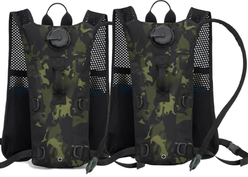 Running Hydration Pack Vest Lightweight with 3L Water Bladder Backpack Bag BPA Free for Hiking Marathon Cycling - color: Black + Black . 2