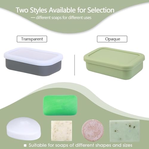 Travel Soap Container, Leakproof Soap Case, Large Shampoo Bar Case Soap Box | with Draining Layer, Slip-Resistant Portable Bar Soap Holder for Travel Camp Gym (Pea Green) - color: Rectangular Pea Green
