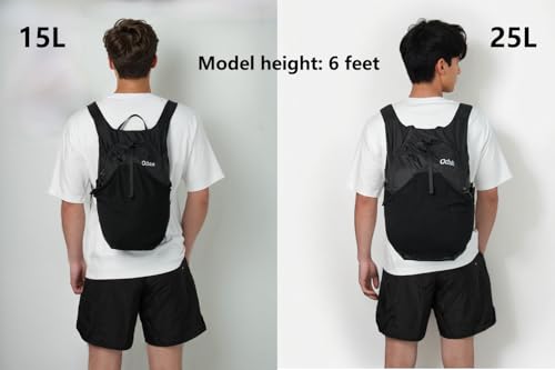 Ultra Lightweight Foldable Backpack,Water Resistant Small Packable Hiking Daypack Outdoor Camping Travel Bag - color: Black, size: 25L