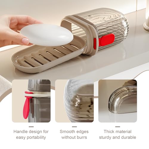 Travel Soap Case Portable Set of 2 - Leakresistant and Waterproof Small Soap Containers with Lid for Bathroom, Shower, Gym, or Travel - Efficient Drainage Design Keeps Soap Dry and Secure