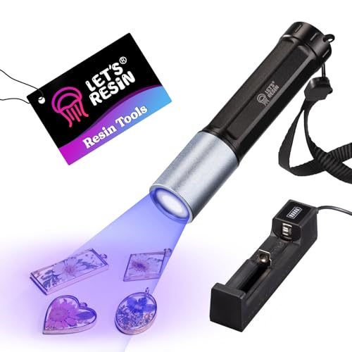 LET'S RESIN 365 nm UV Flashlight, Rechargeable Mini Resin Curing Light - size: uv flashlight