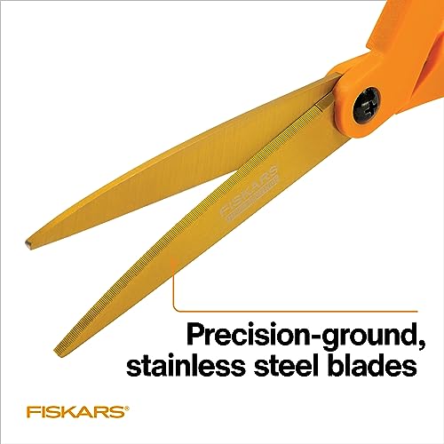 Fiskars 9" Titanium Shop Shears Heavy Duty Serrated Multipurpose Scissors