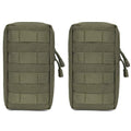 Azarxis Molle Pouches, Tactical Compact EDC Small Utility Pouch Waist Bags Sundries Storage Admin Organize Gear Gadget for Military Backpack - color: #01 Green - 8.28"x4.33" - 2 Pack