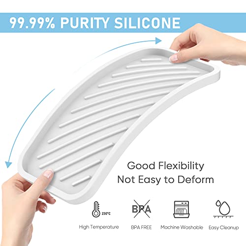 Silicone Sponge Holder-Large Thick Durable 10" Sink Organizer Tray-Kitchen - color: C-wh, size: 10x5.1inch