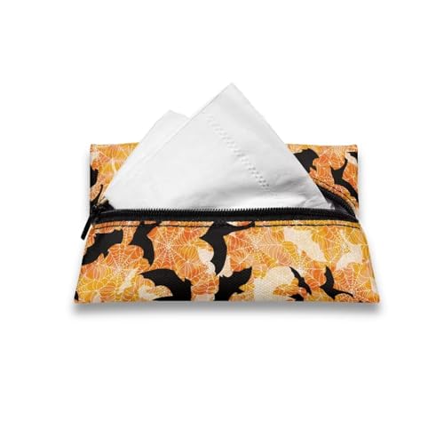Flashideas Cobweb Reusable Tissue Holder Tissue Holder for Purse Travel Tissue Holder Fabric Purse Zipper Enclosed Tissue Holder for Purse Coins for Bag Car Office Home - color: Cobweb