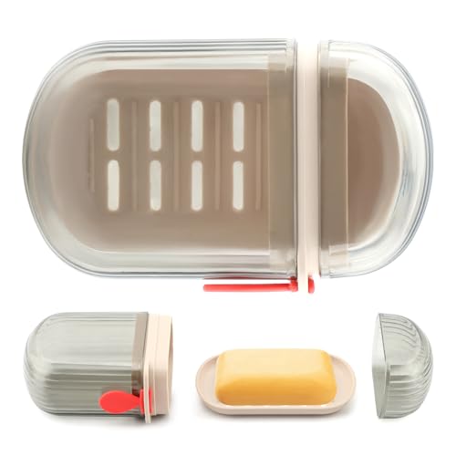 2 Pack Travel Soap Case Portable Soap Box with Removable Drain Tray