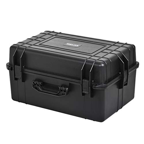 MEIJIA All Weather Waterproof Hard Camera Case,Hard Case with Customizable Fit Foam,Fit Use of Drones,Camera,Equipments,Pistols,Elegant Black (Black, 24.01"x16.92"X12.2") - size: 24.01" x 16.92" x 12.2"