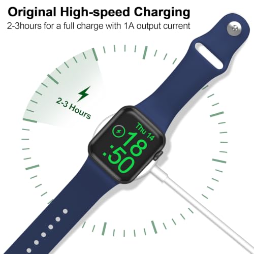 2026 Upgraded for Apple Watch Charger Magnetic Fast Charging Cable - color: Cool White, size: 1.0M